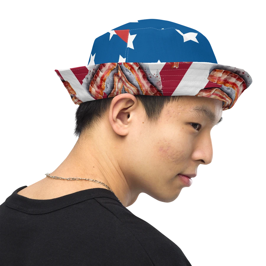 Bacon Strips, & Stars and Stripes Reversible Bucket Hat product image (8)