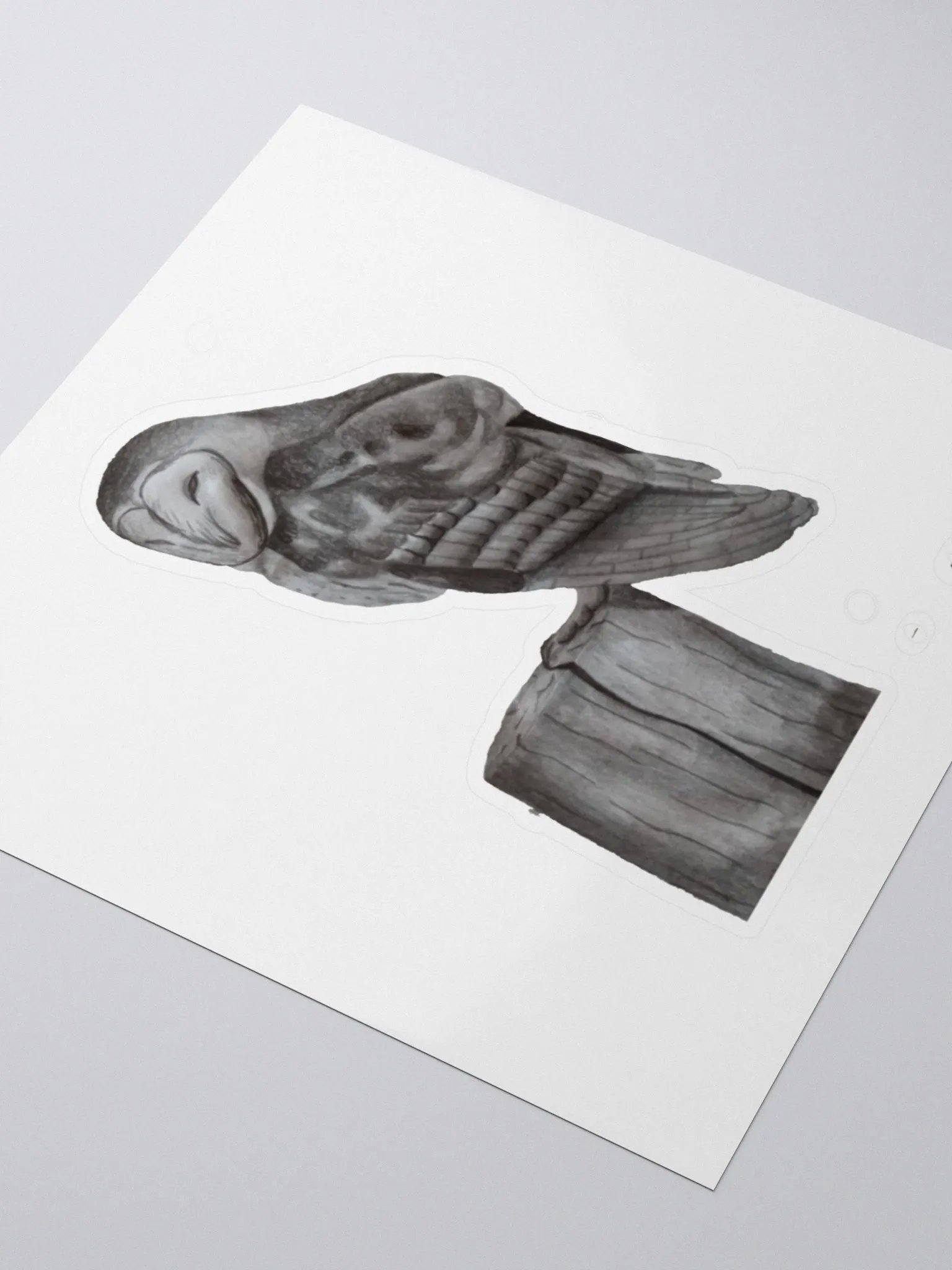 Barn Owl Drawing Sticker product image (8)