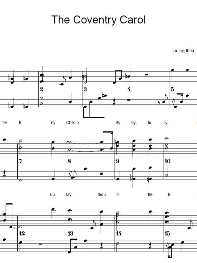 The Coventry Carol - Christmas - Piano sheet music product image (1)