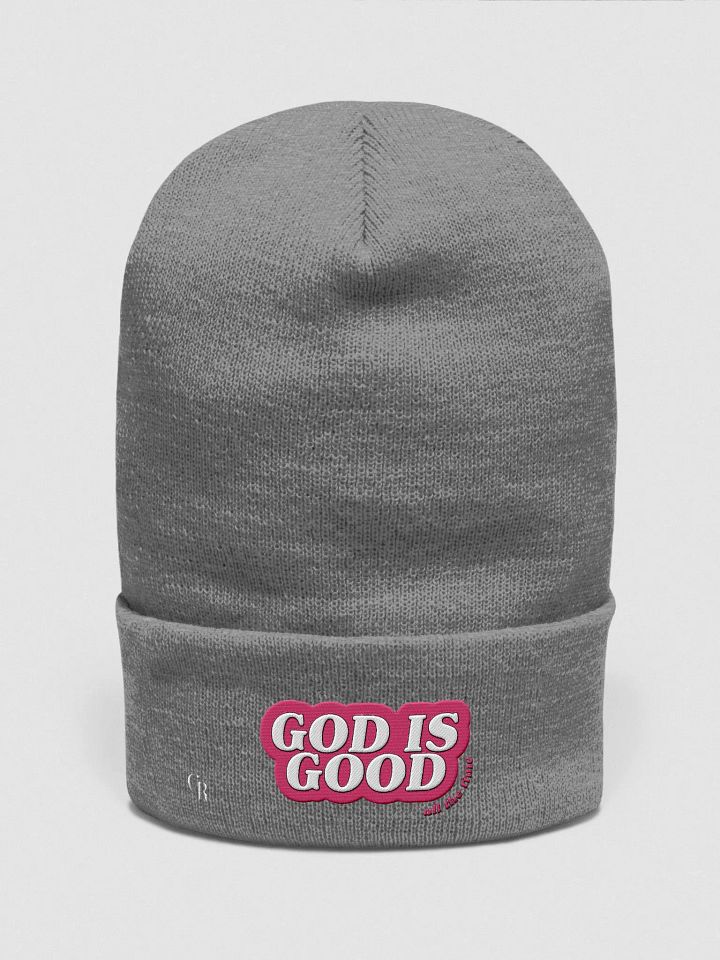 PINK God is Good Beanie product image (1)