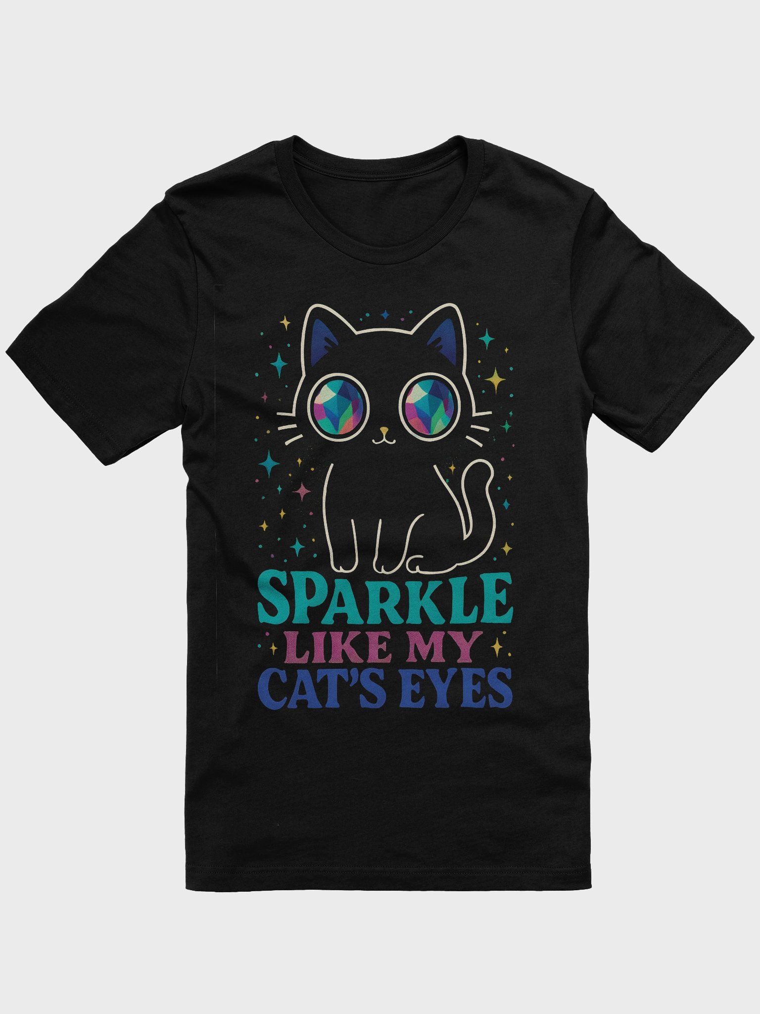 Gem-Eyed Cat Sparkle T-Shirt product image (1)