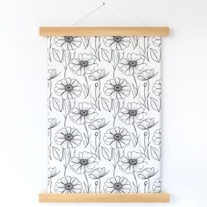 Seamless Pattern - Sketched Daisies in Black and White product image (12)