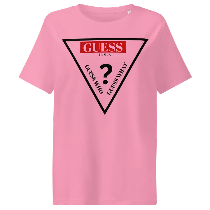 Women's Organic Ribbed Neck T-Shirt Guess Triangle Graphic product image (1)