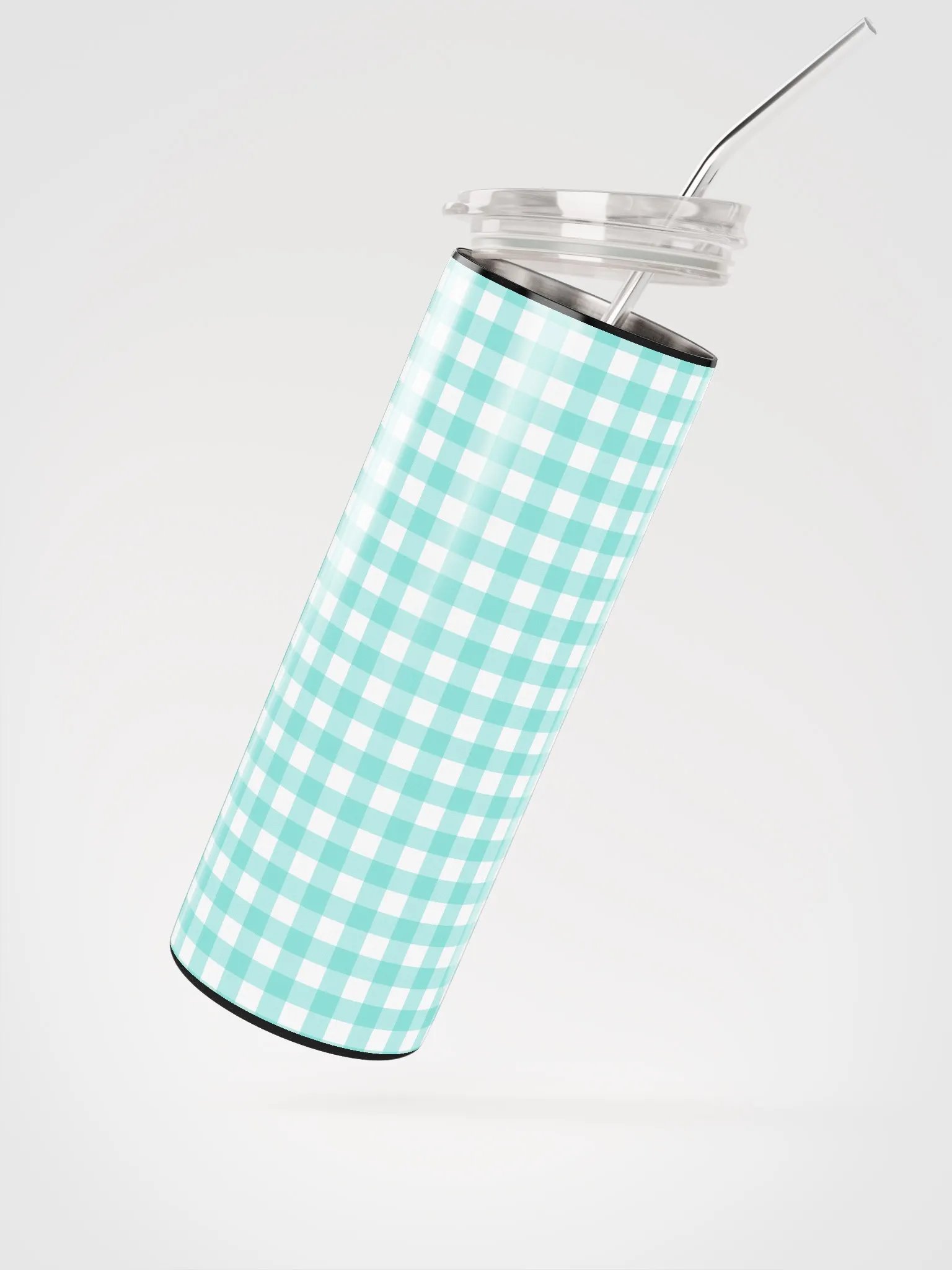 Teal and White Gingham 20 oz Tumbler product image (3)