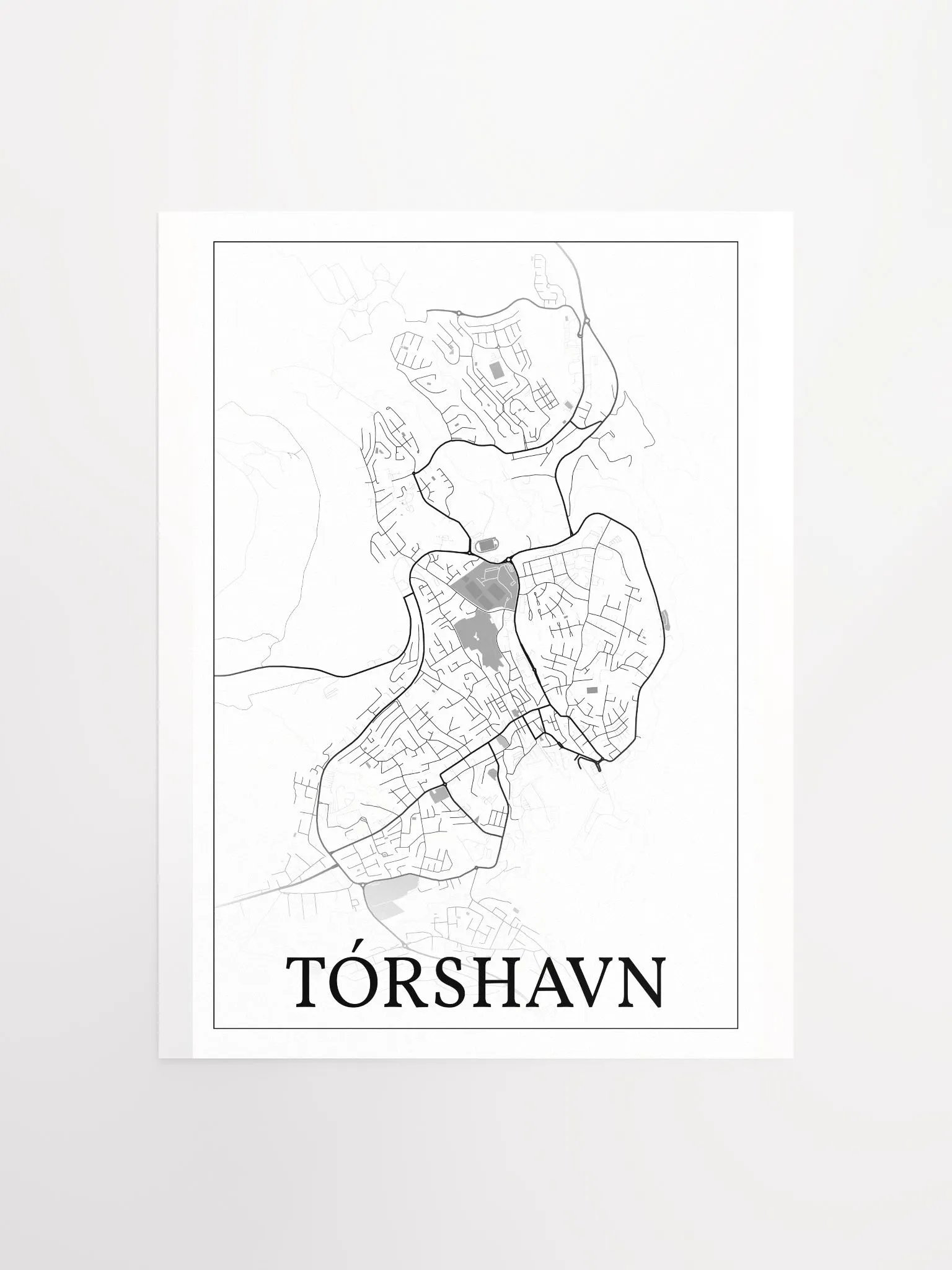 Tórshavn, Faroe Islands, city map print product image (4)
