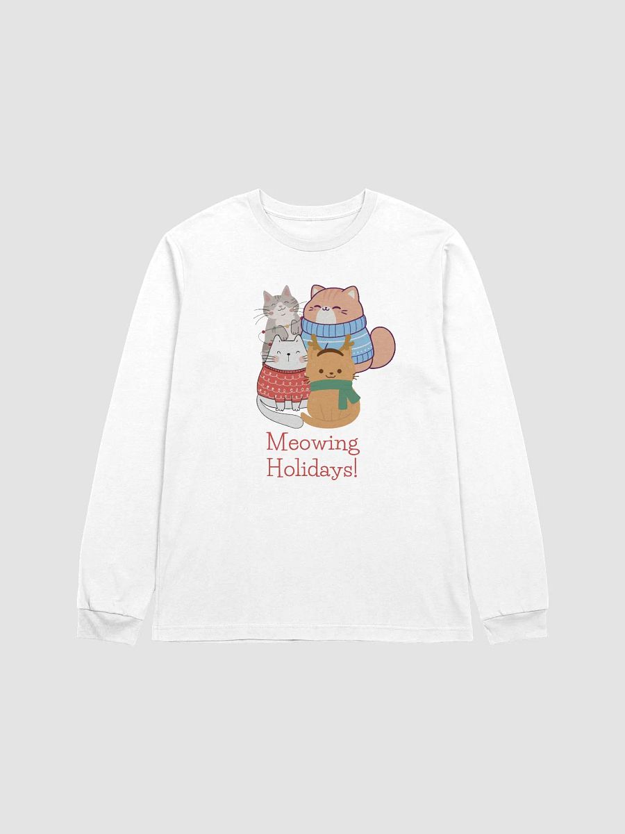Meowing Holidays Cute Christmas Winter Vibes Cats Super Soft Long Sleeved Shirt product image (2)