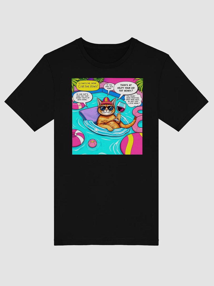 Wine Cat Pool Day T-Shirt product image (2)