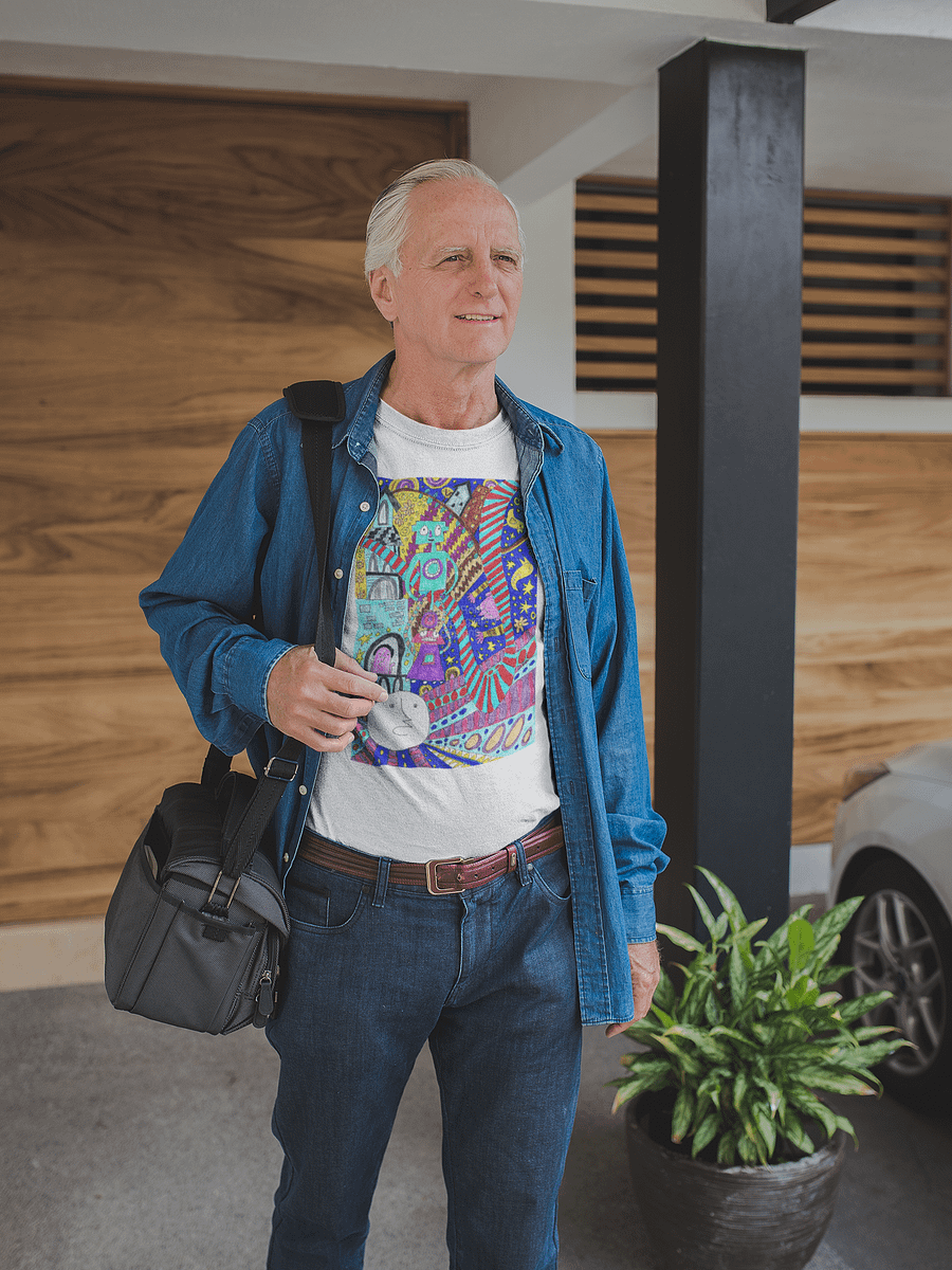 Abstract Vibrant Doodle Fantasy Unisex Tee product image (11)