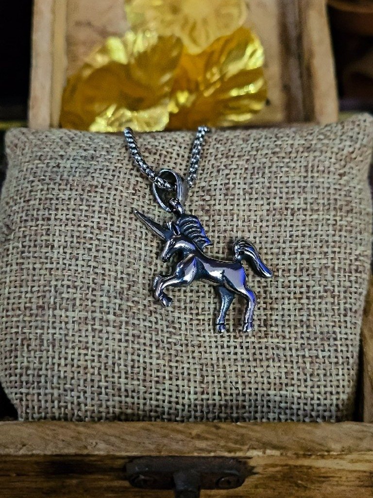 The Armored Kingdom Silverhorn Unicorn Necklace product image (2)
