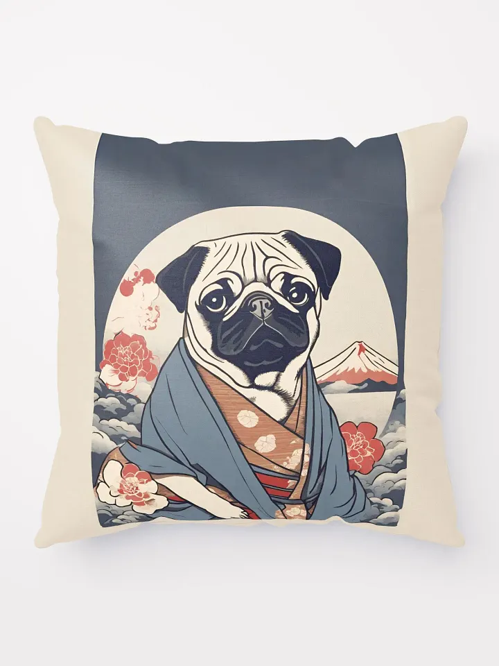 Pug Ukiyo-e style Pillow product image (1)