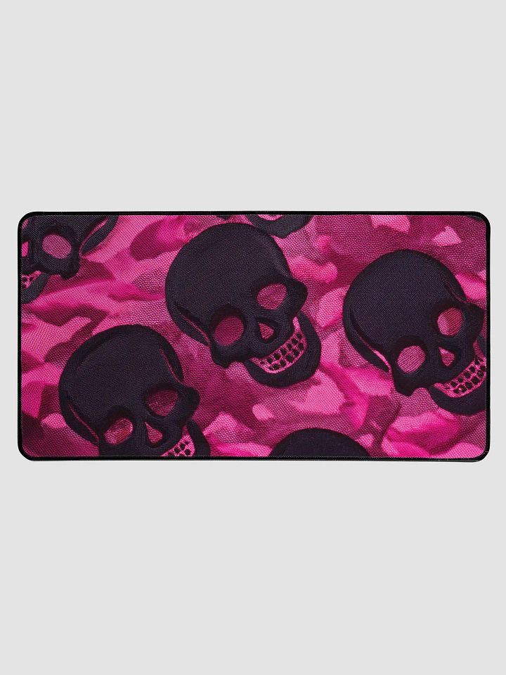Desk Mat 15.5" x 31.5" pink and black skulls product image (1)