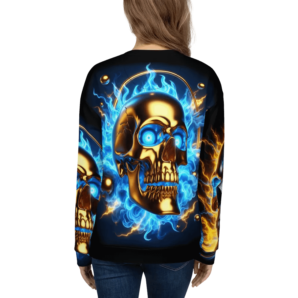 Futuristic Skull Glow - Unisex Sweatshirt #16 product image (7)
