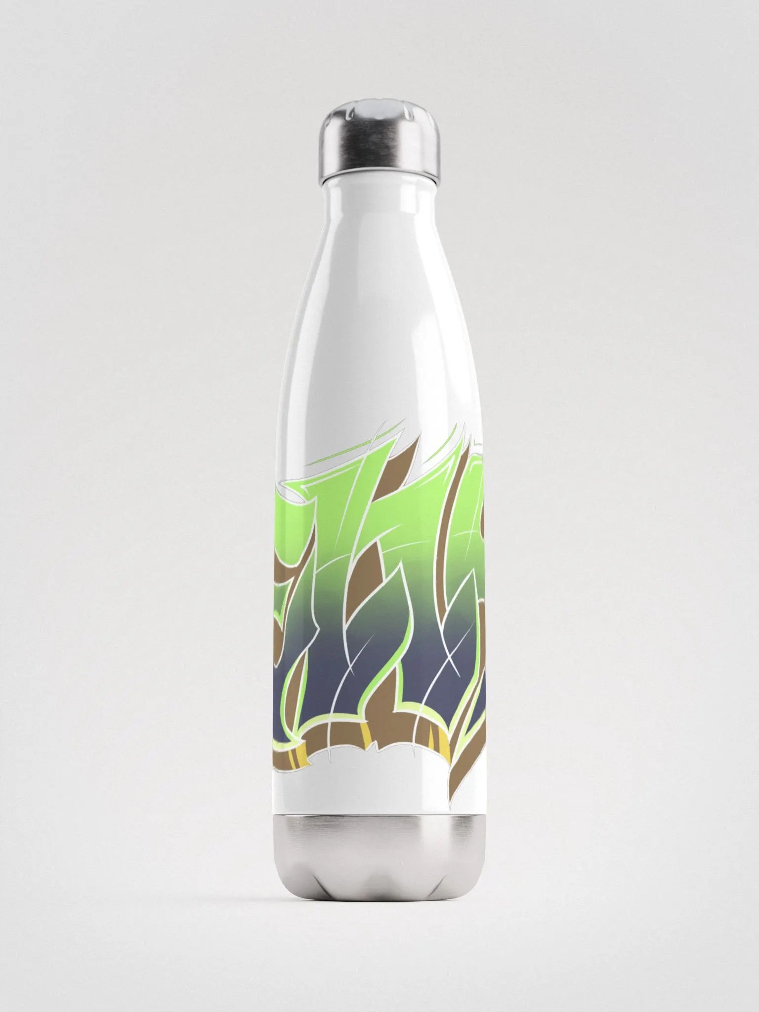 Elly graffiti water bottle (green) product image (1)
