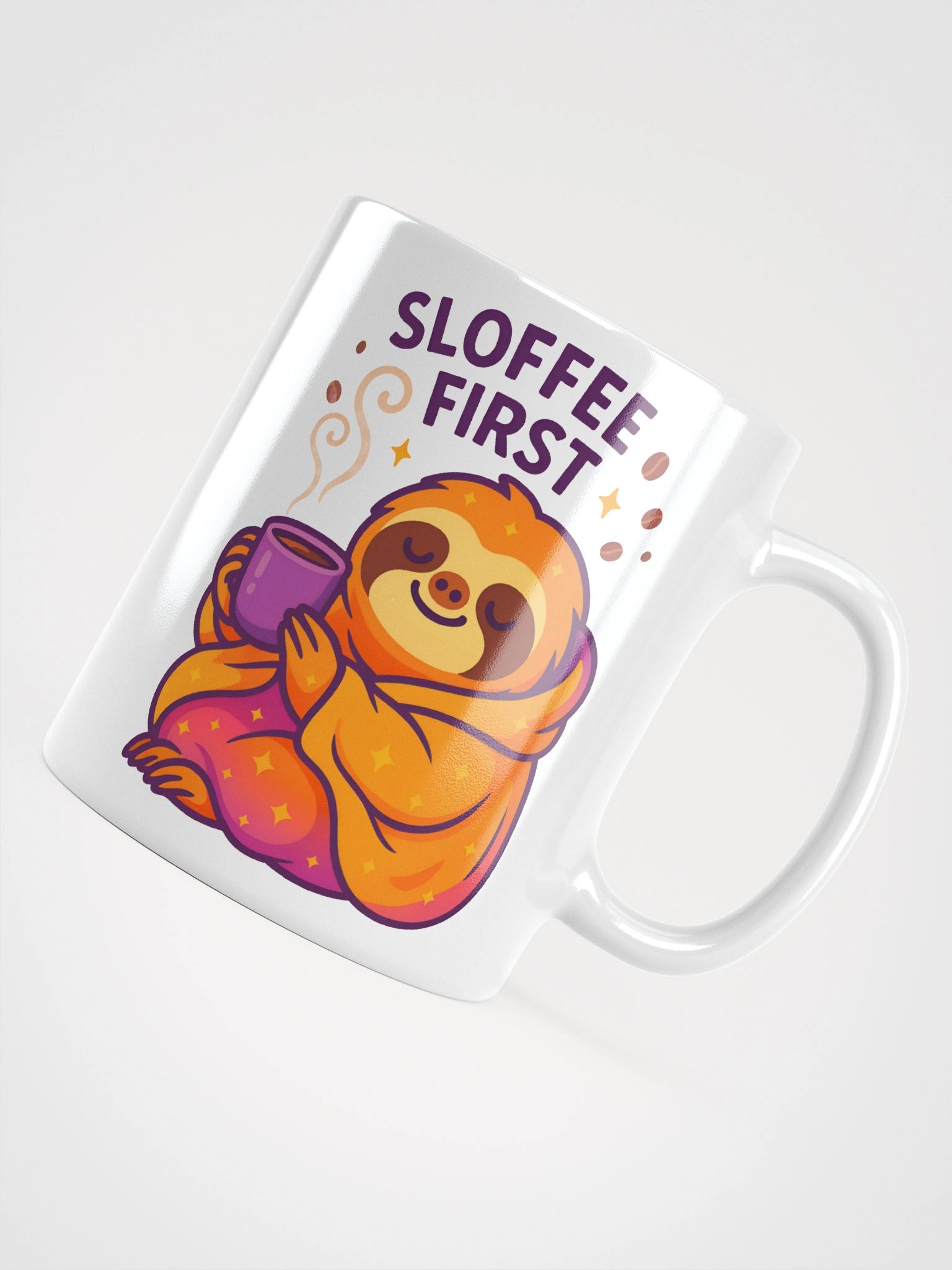 Sloffee First Coffee Mug – Funny Sloth Coffee Cup for Slow Starts and Cozy Moments product image (4)