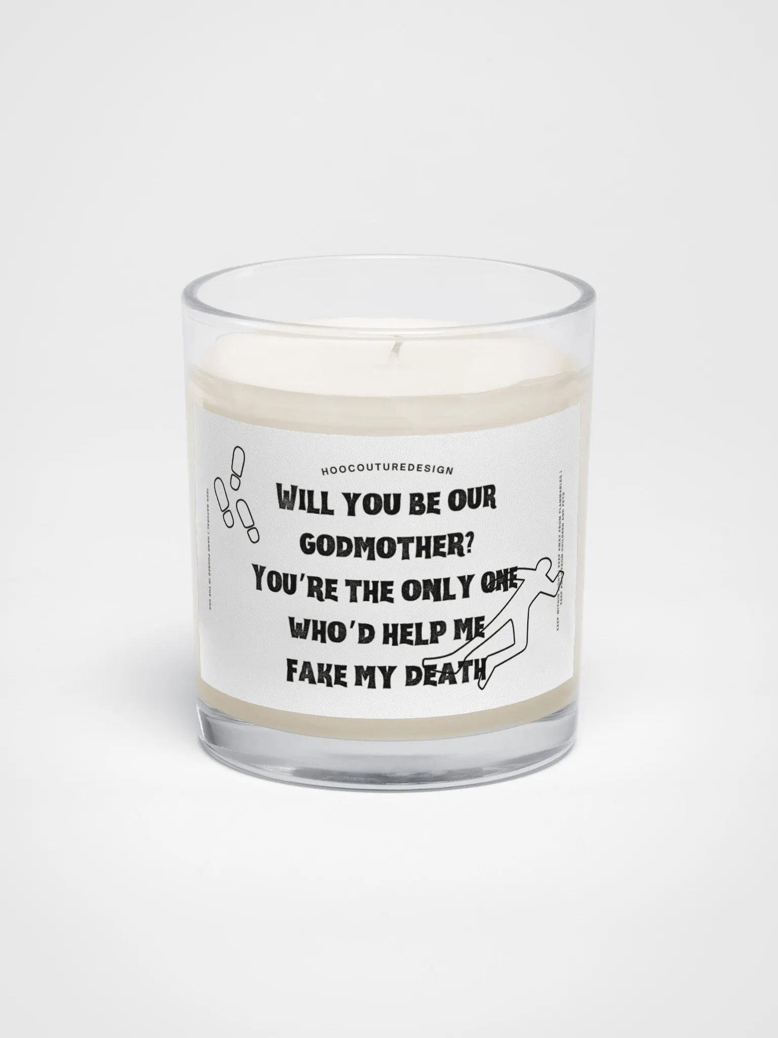 Funny gift for a godmother - Fake my death - Soy wax vegan candle product image (2)