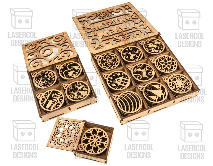 Large Ornaments Boxes - Laser Cut Files product image (2)