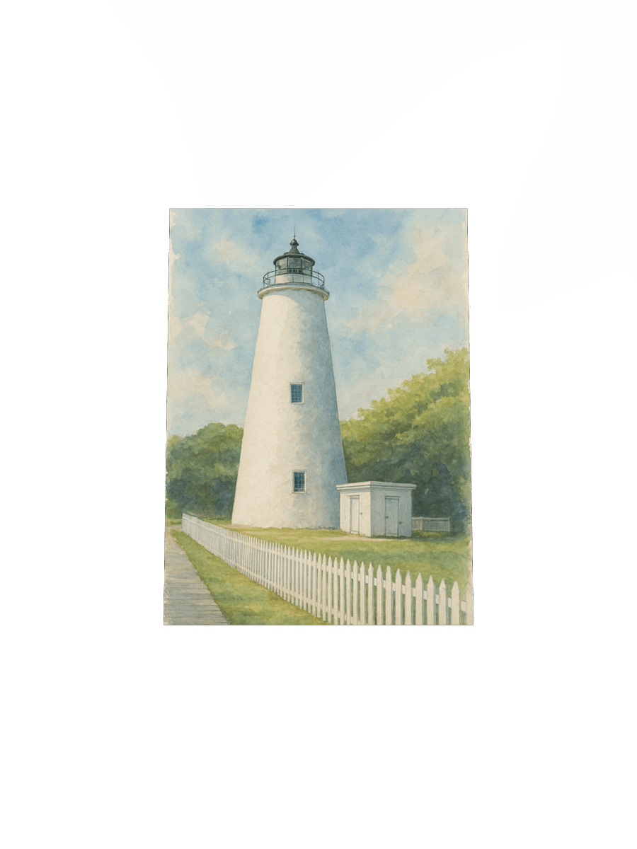 Ocracoke Lighthouse Watercolor Poster product image (30)