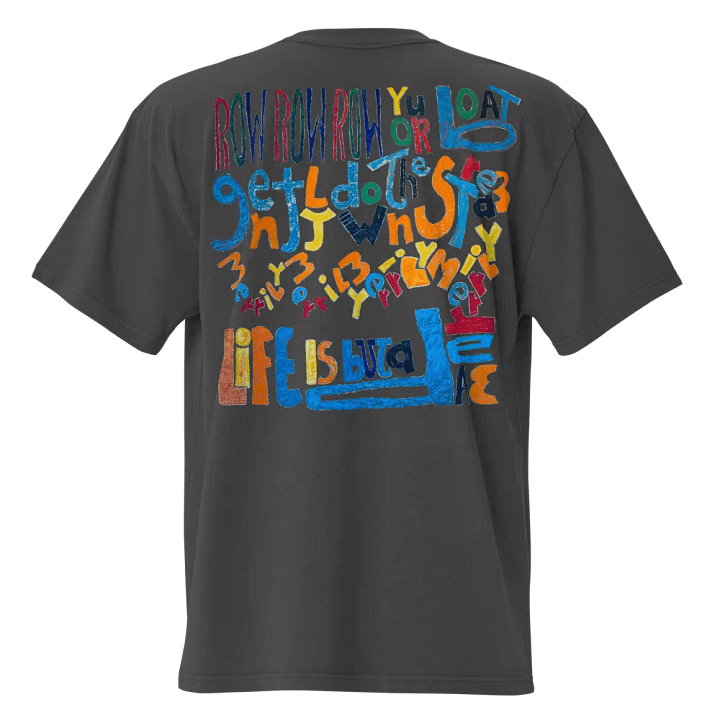 Row Row Row Your Boat Premium Oversized Faded T-Shirt (back-side print) product image (1)