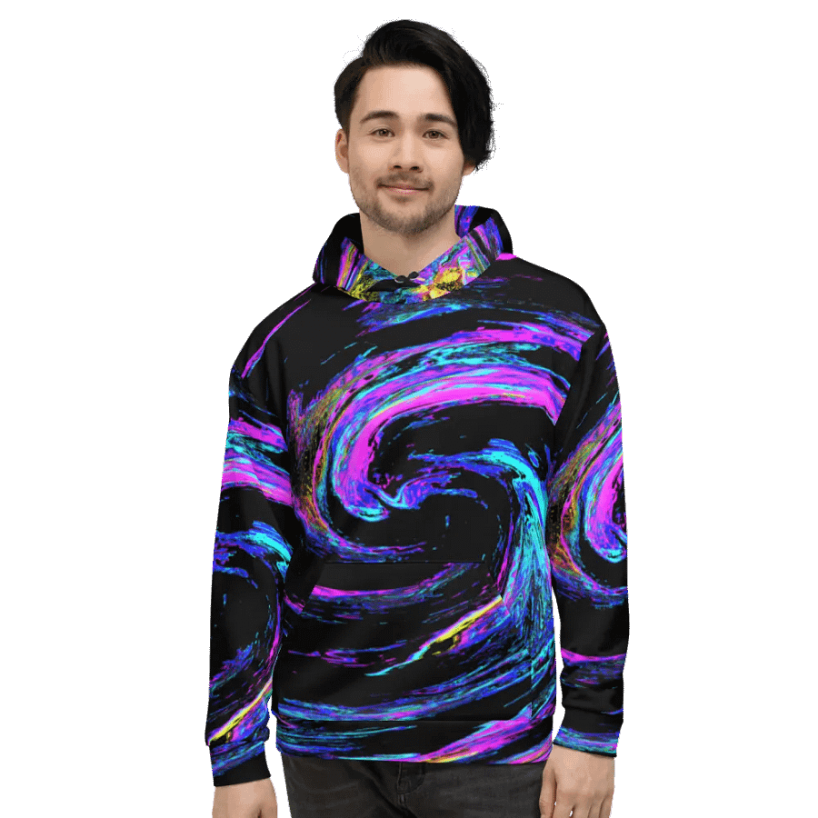 Abstract Swirling Long Grass Unisex Pull Over Hoodie product image (3)