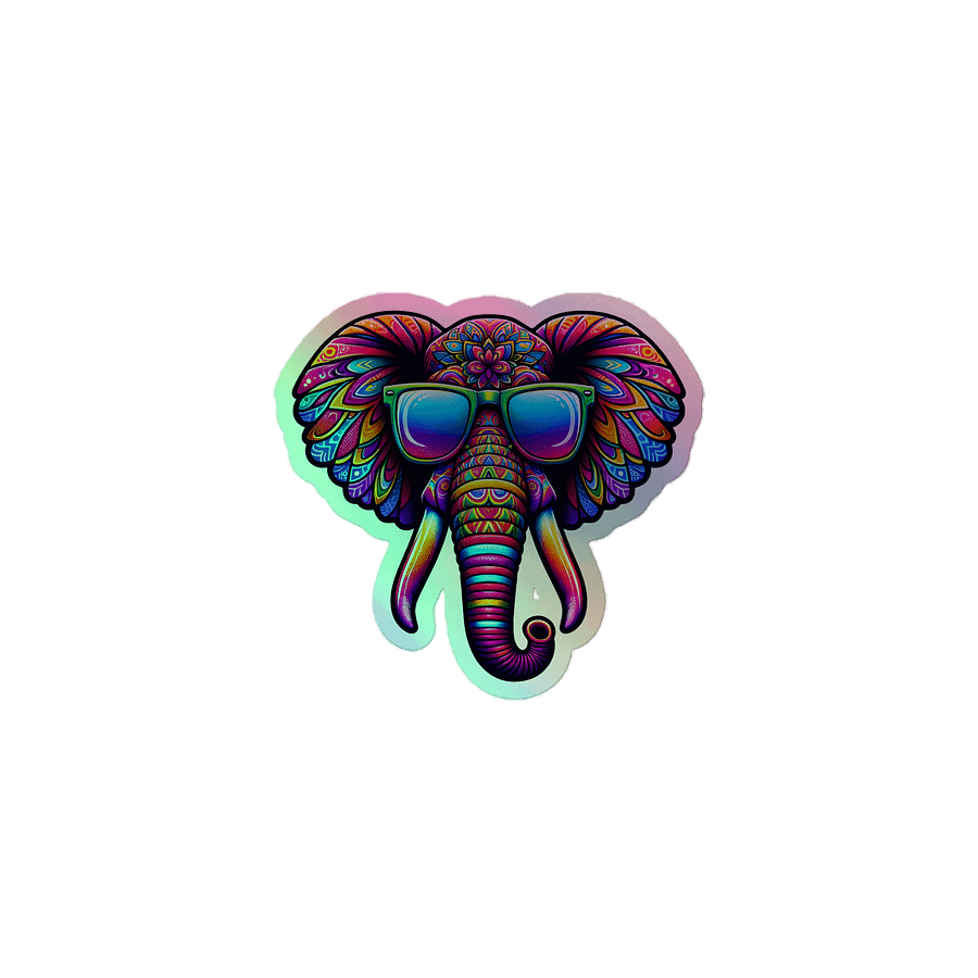 Holographic Elephant Sticker product image (1)