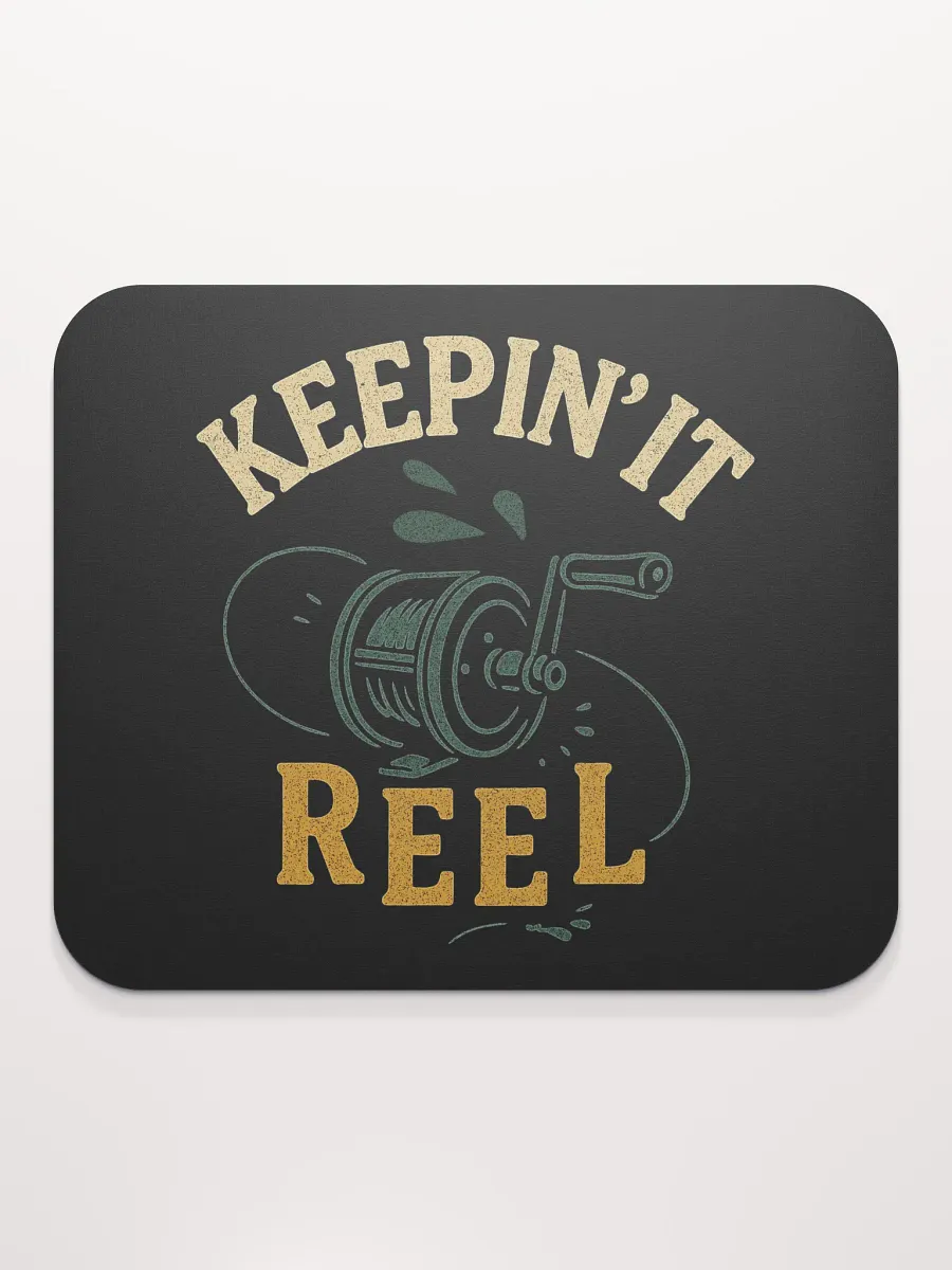 Keepin' It Reel Mouse Pad – Vintage Funny Fishing Desk Decor product image (2)