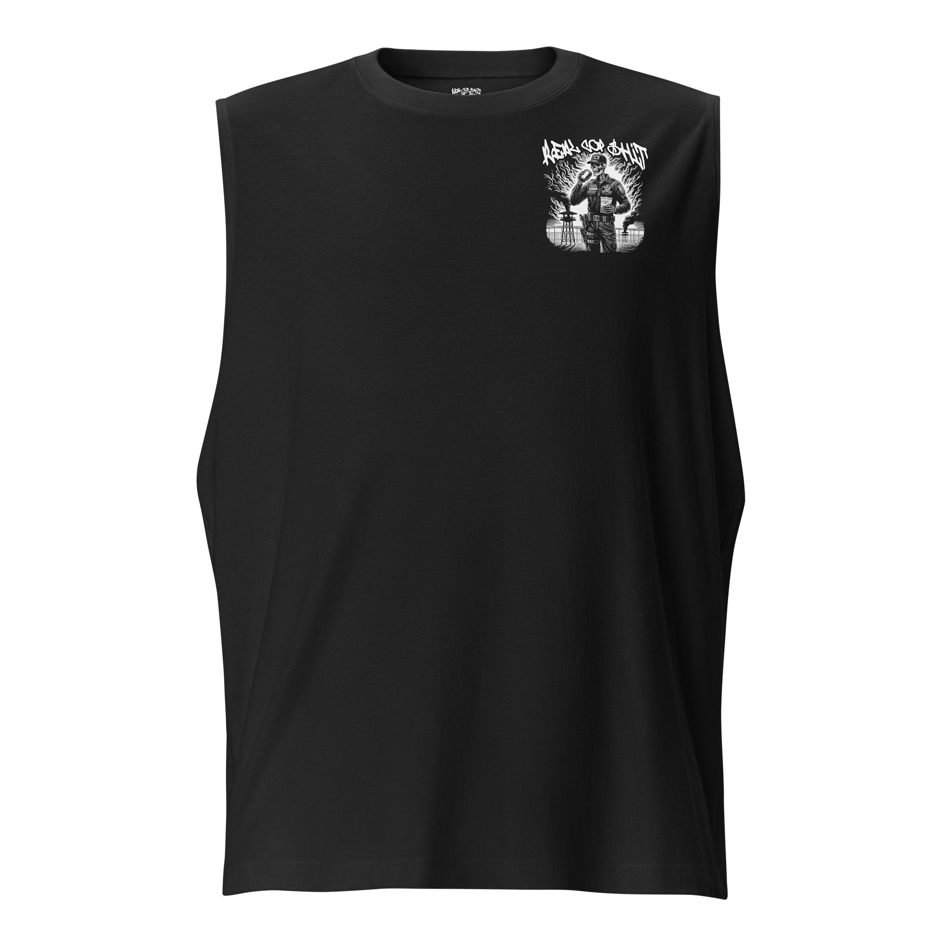 REAL COP SHIT TANK TOP FRONT & BACK product image (1)