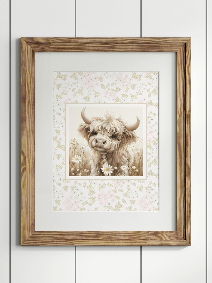 Highland Cow and Boho Pink Floral Nursery Decor product image (1)