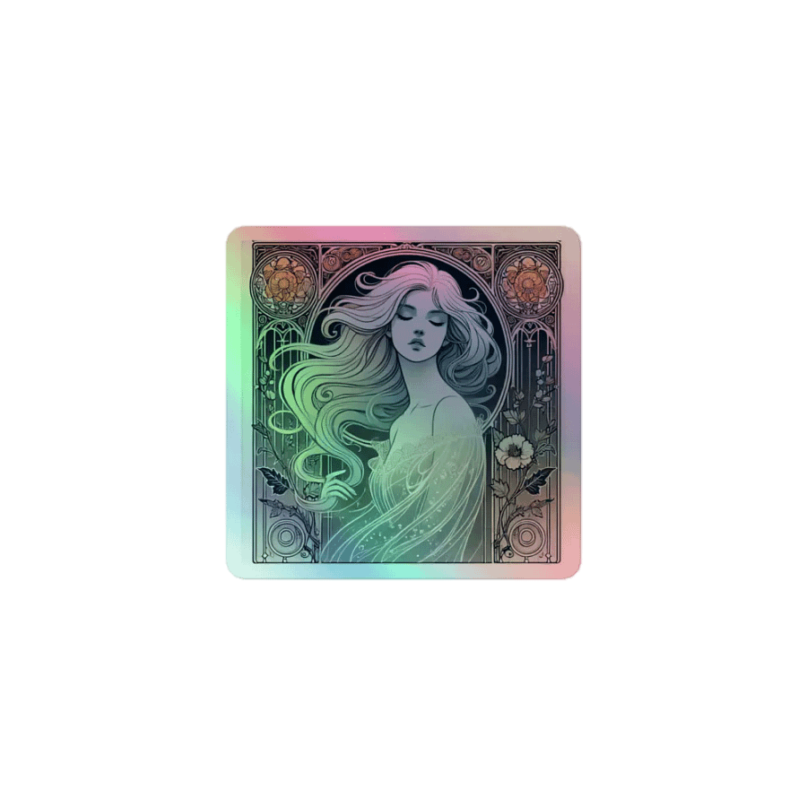 Art Nouveau Ghostly Woman Vinyl Sticker – Ethereal Elegance 🌿👻 product image (1)