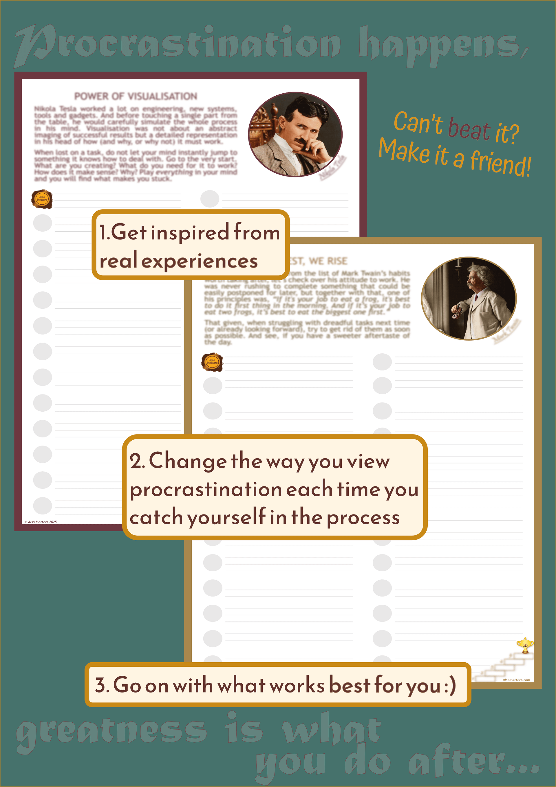 Set "A Year of Productivity" (Habit Tracker + Procrastination Journal) product image (4)