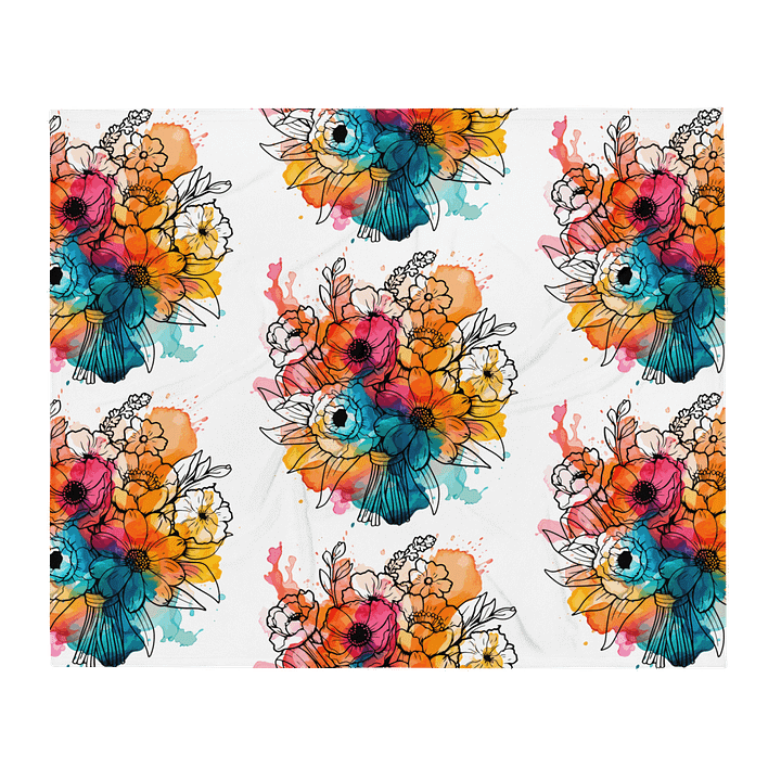 Ink Splatter Floral Bliss Throw Blanket product image (2)