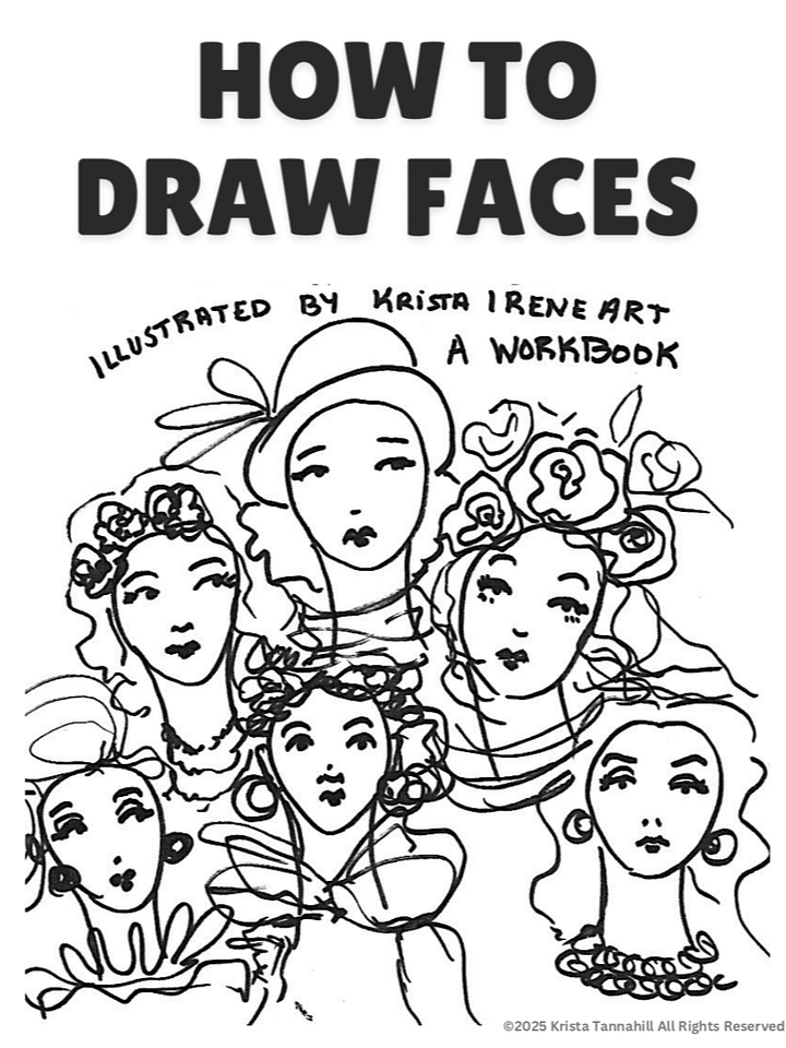 How to Draw Faces - Step By Step Illustrated Book with Coloring Pages (Downloadable/Printable eBook) product image (1)