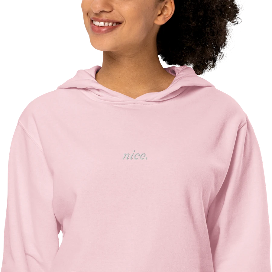 Nice. Embroidered Hoodie (Pink/White) product image (6)