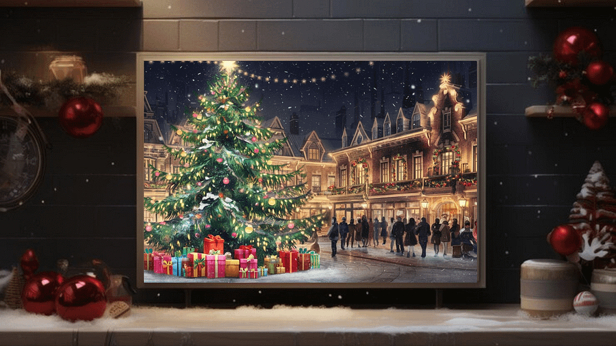 Mesmerizing Christmas Town Square A Festive Winter Wonderland II - Frame TV product image (2)