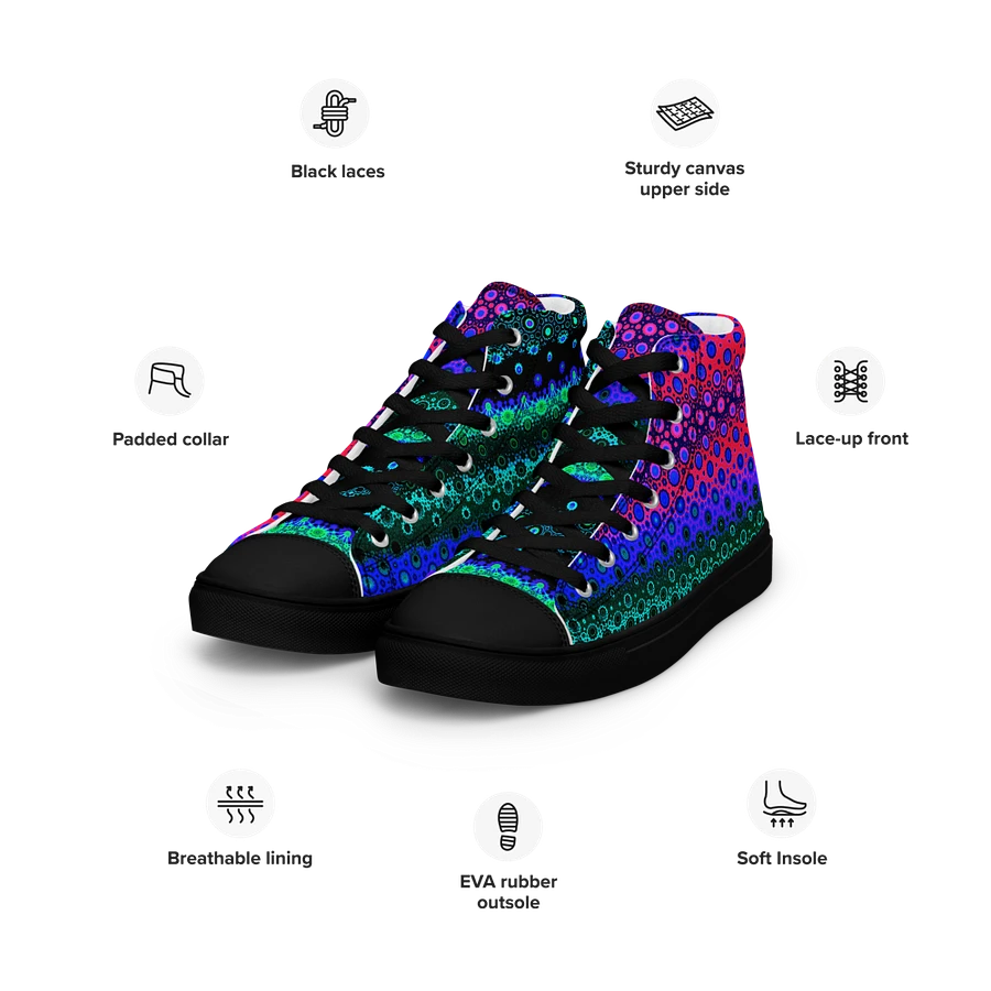 Abstract Multicoloured Pattern Women's Canvas Shoes High Tops product image (17)