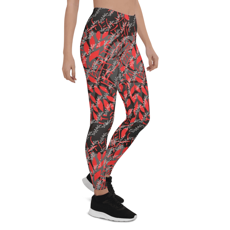 JoBeth Designed- Red Leaves🍃Adult Leggings👖 product image (9)