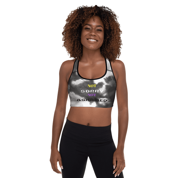 Not Sorry, Not Ashamed Sports Bra (Enby Edition) product image (1)