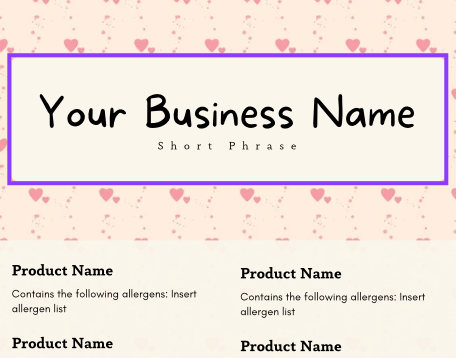 Soft Pink Valentine's Cake Tasting Label Templates product image (2)