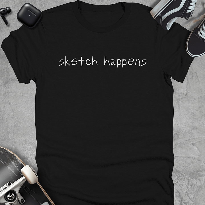Sketch happens, Funny skateboarding t-shirt, Unisex product image (1)