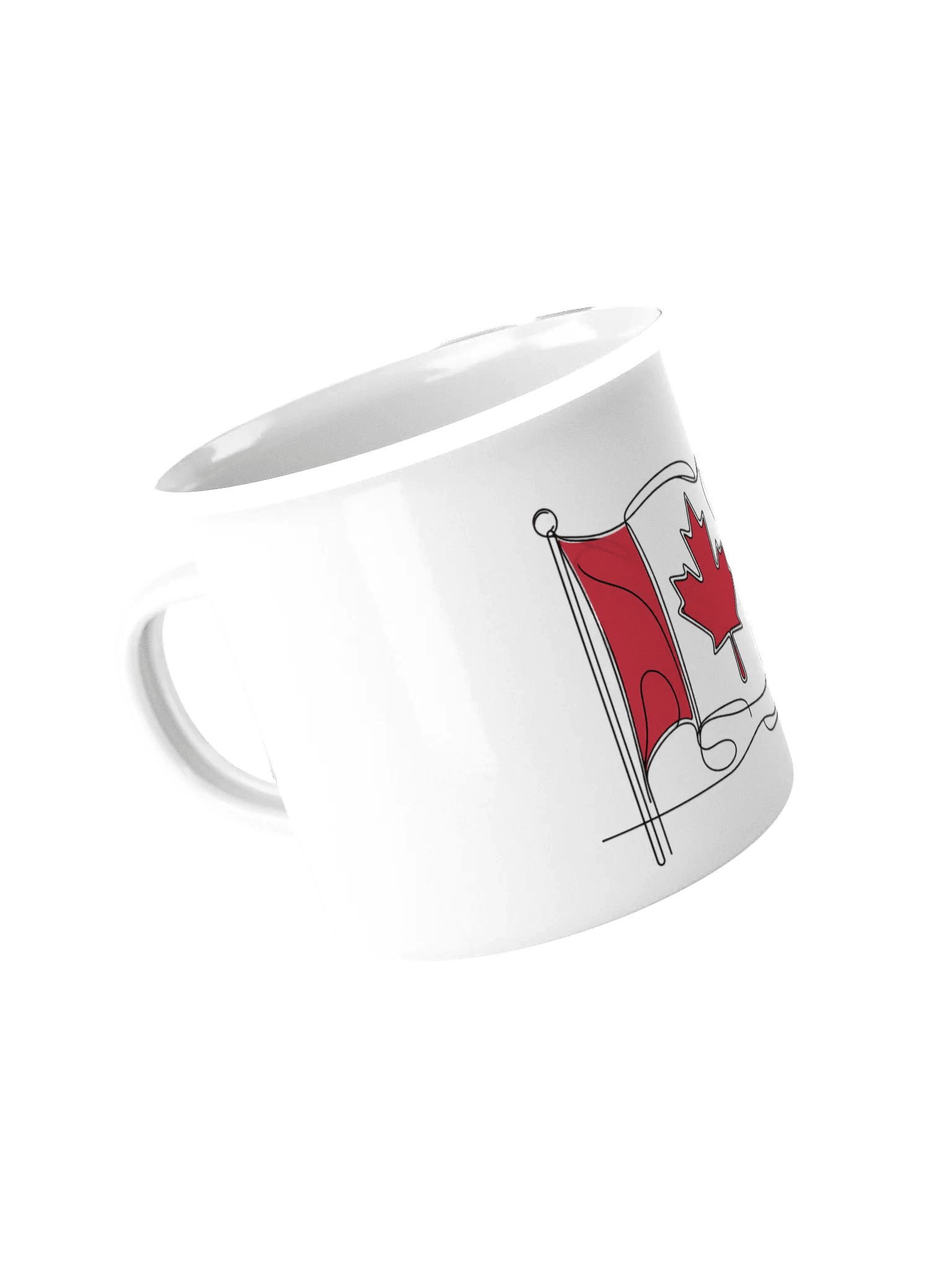 Canadian Flag Line Art Style Enamel Mug product image (4)