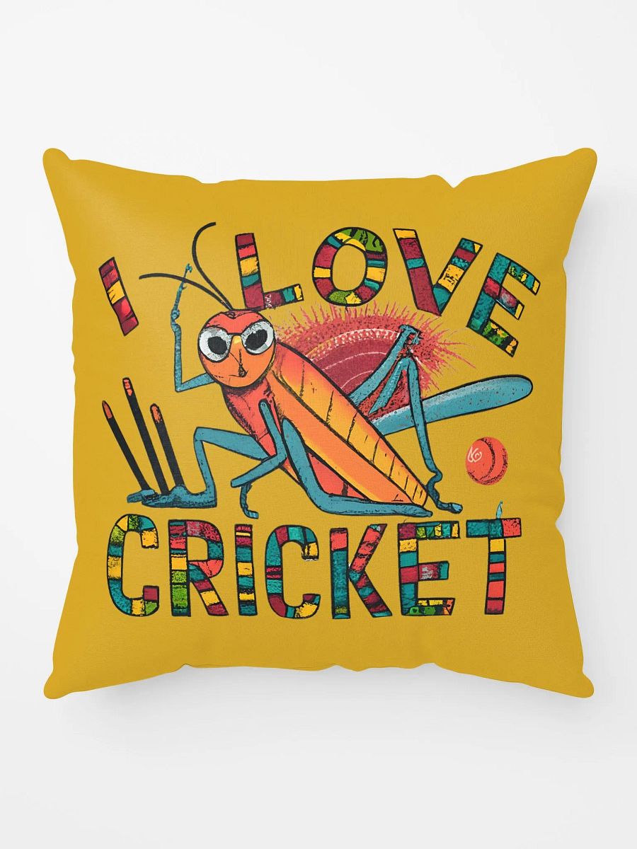 Vibrant I Love Cricket Pillow for Sports Fans product image (10)