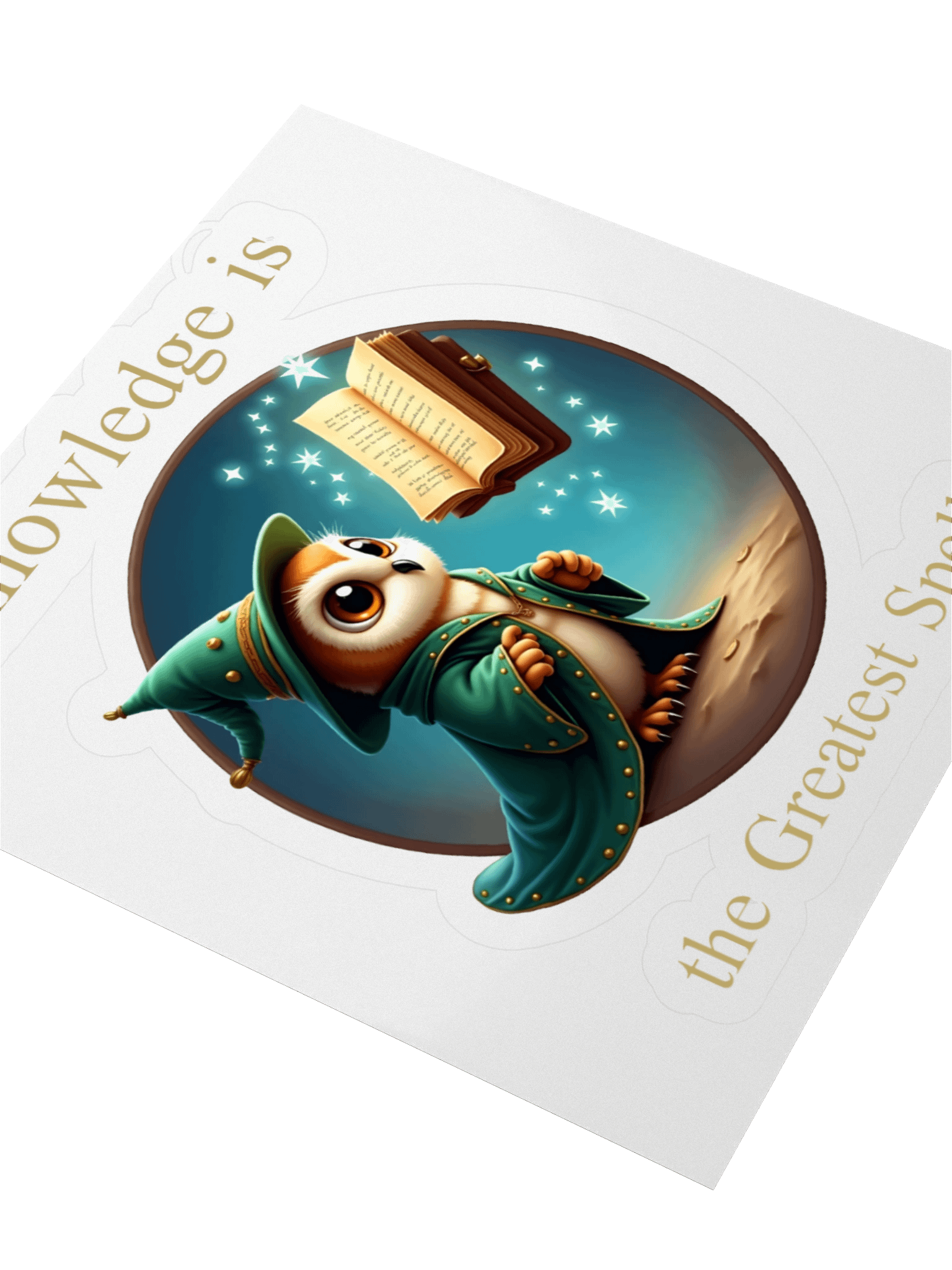 Knowledge is the Greatest Spell – Wizard Owl Sticker product image (3)