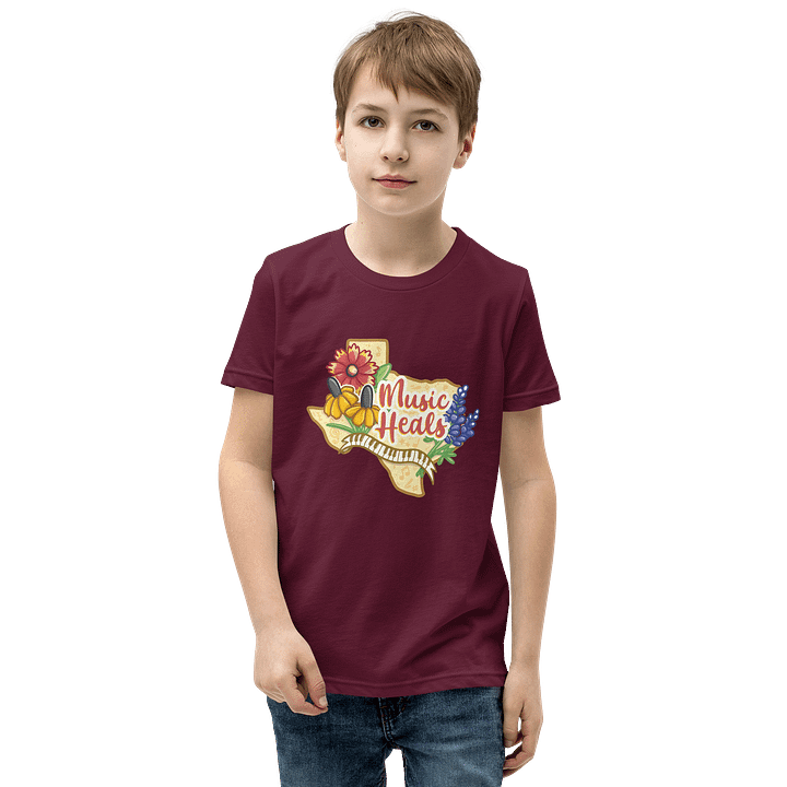 "Music Heals" Youth Cotton T-Shirt product image (2)
