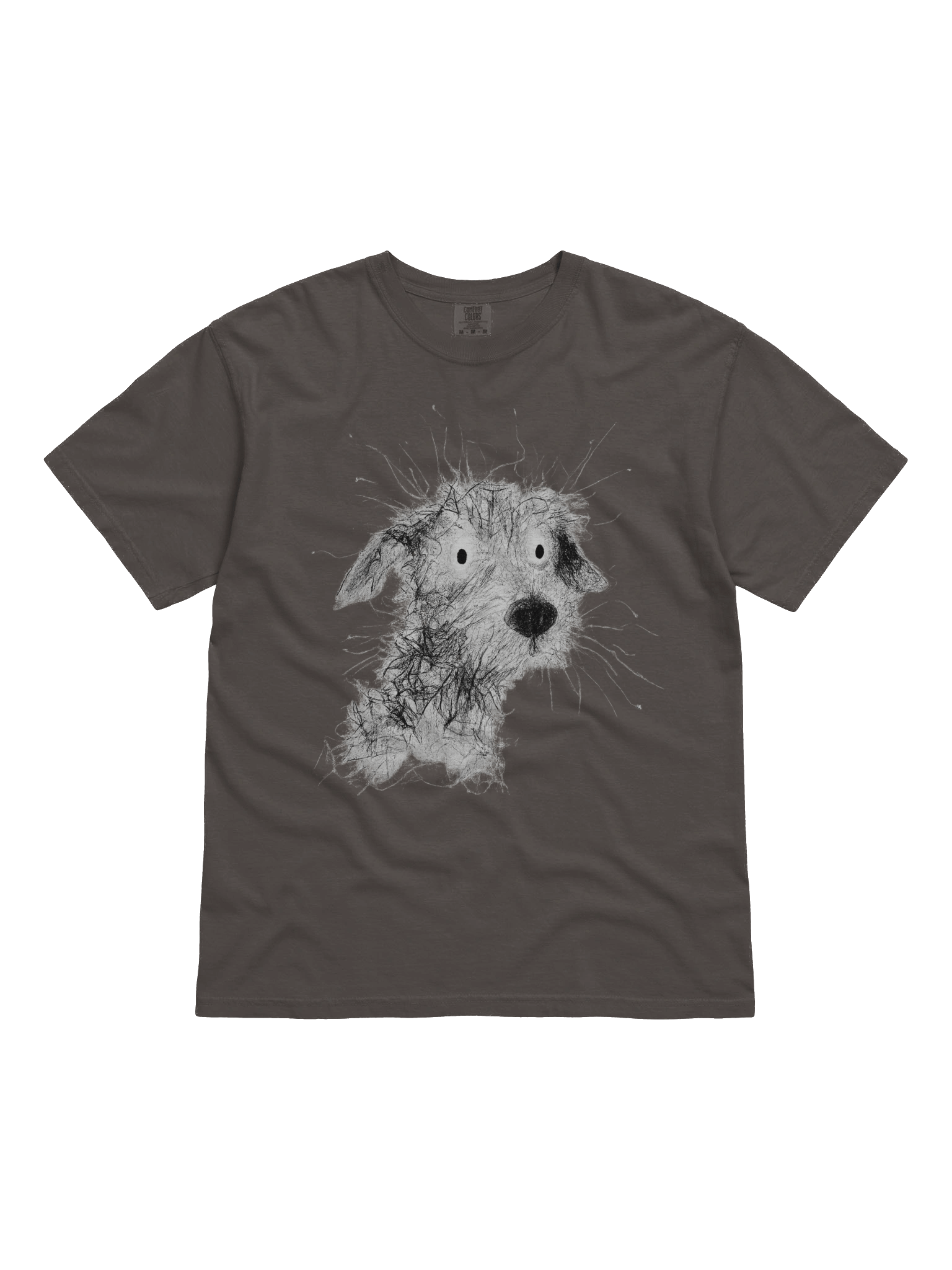 "Scribbly Surprise" Dog T-Shirt | Funny Hand-Drawn Puppy Tee product image (2)