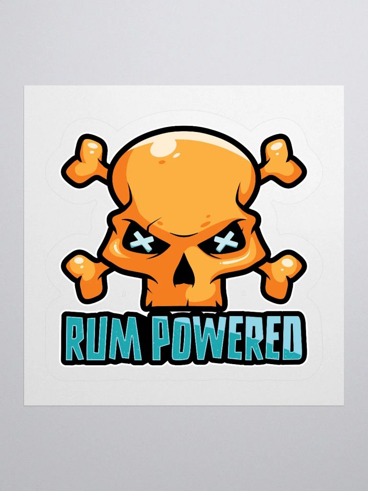 Rum Powered Pirate Sticker | Funny Skull & Crossbones Design product image (1)