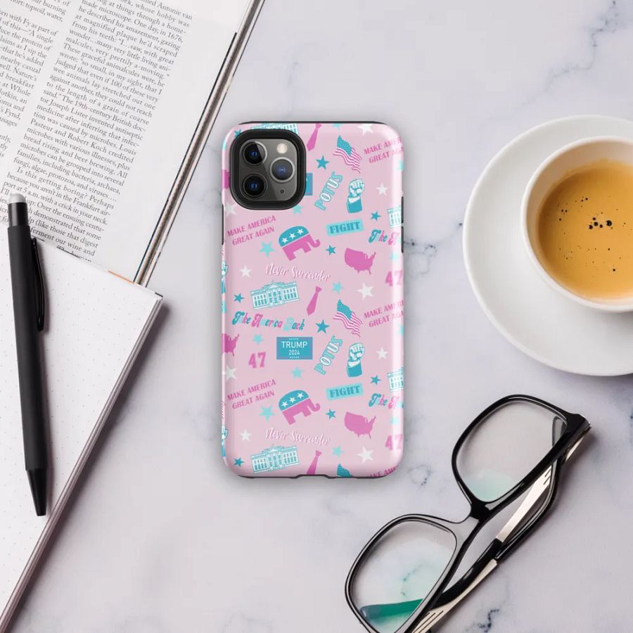 Trump 2024 Election-Themed Patriot Make America Great Again Pink Pattern Phone Case for iPhone product image (38)