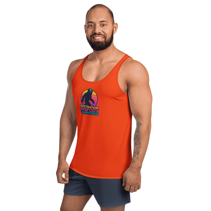 Synthsquatch Fitness Tank Top (Neon Orange) product image (2)
