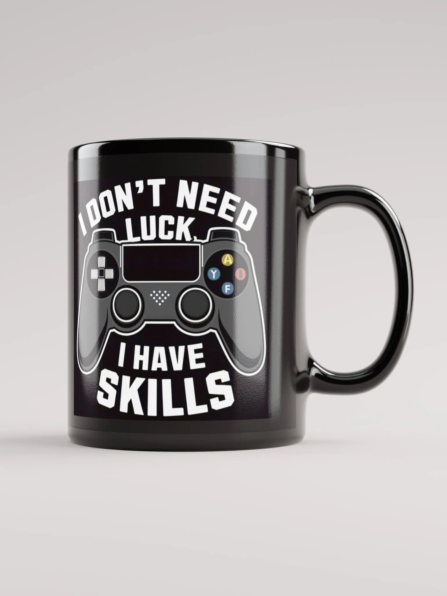"I Don't Need Luck, I Have Skills" Gamer's Confidence #Statement Mug - Black product image (1)