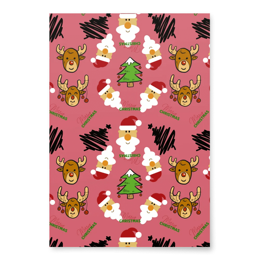 Reindeer, Santa, Christmas Tree Wrapping Paper - Cabaret product image (4)