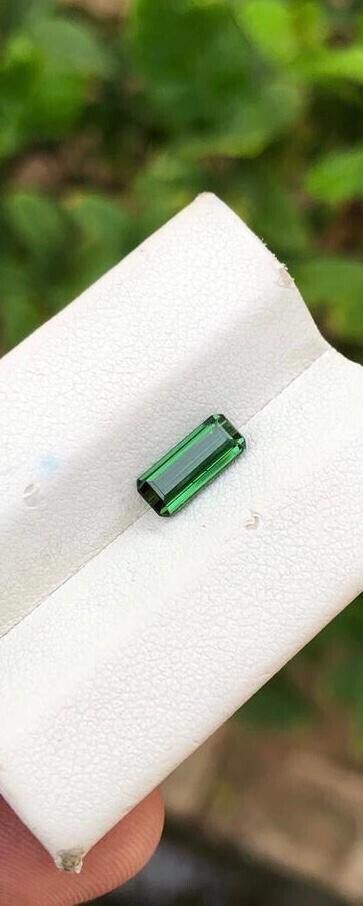NATURAL TOURMALINE GEMSTONE FOR WIRE WRAPPING JEWELRY EMERALD CUT CHROME COLOR product image (7)