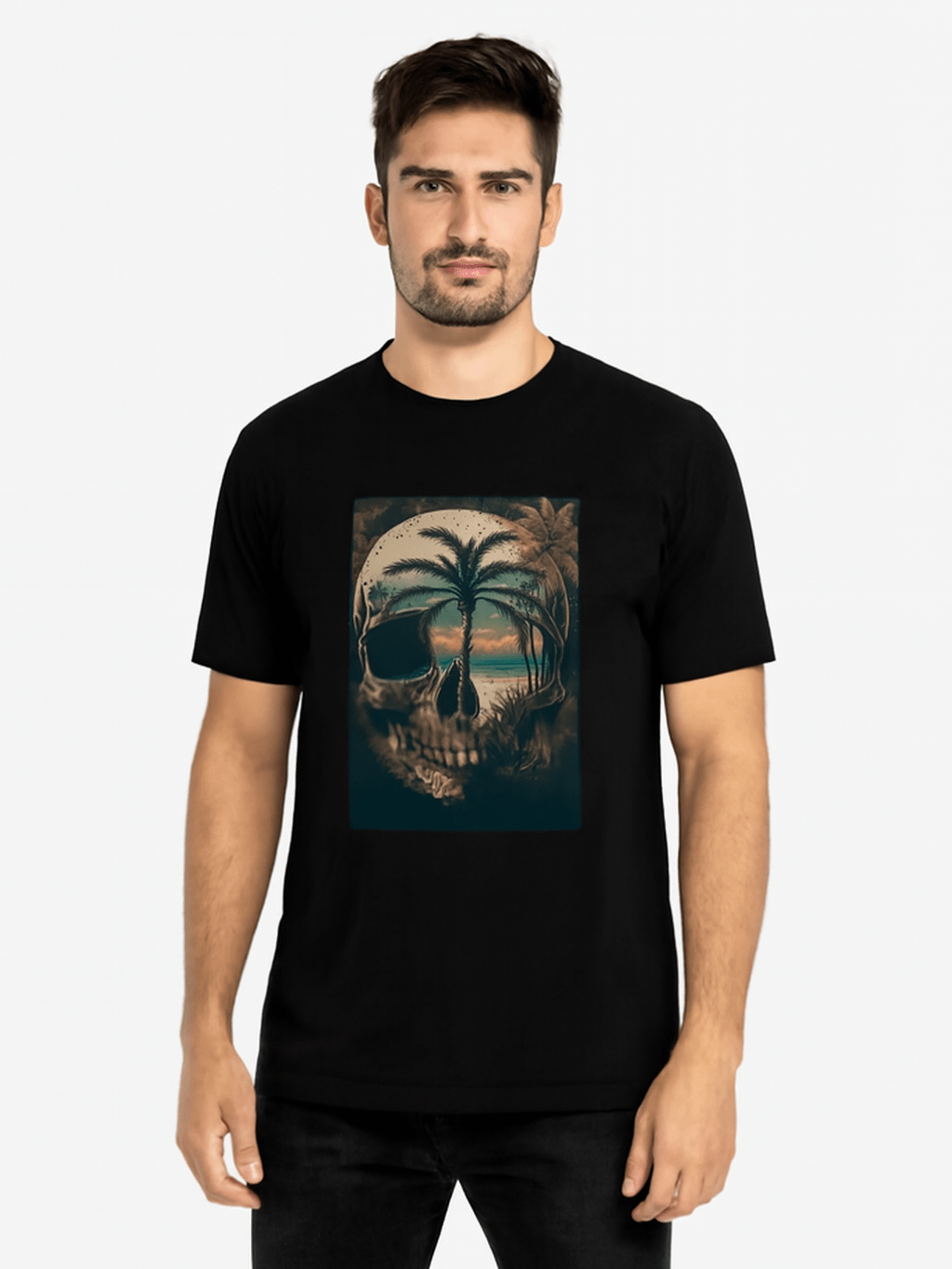 Tropical Skull Sunset T-Shirt product image (1)